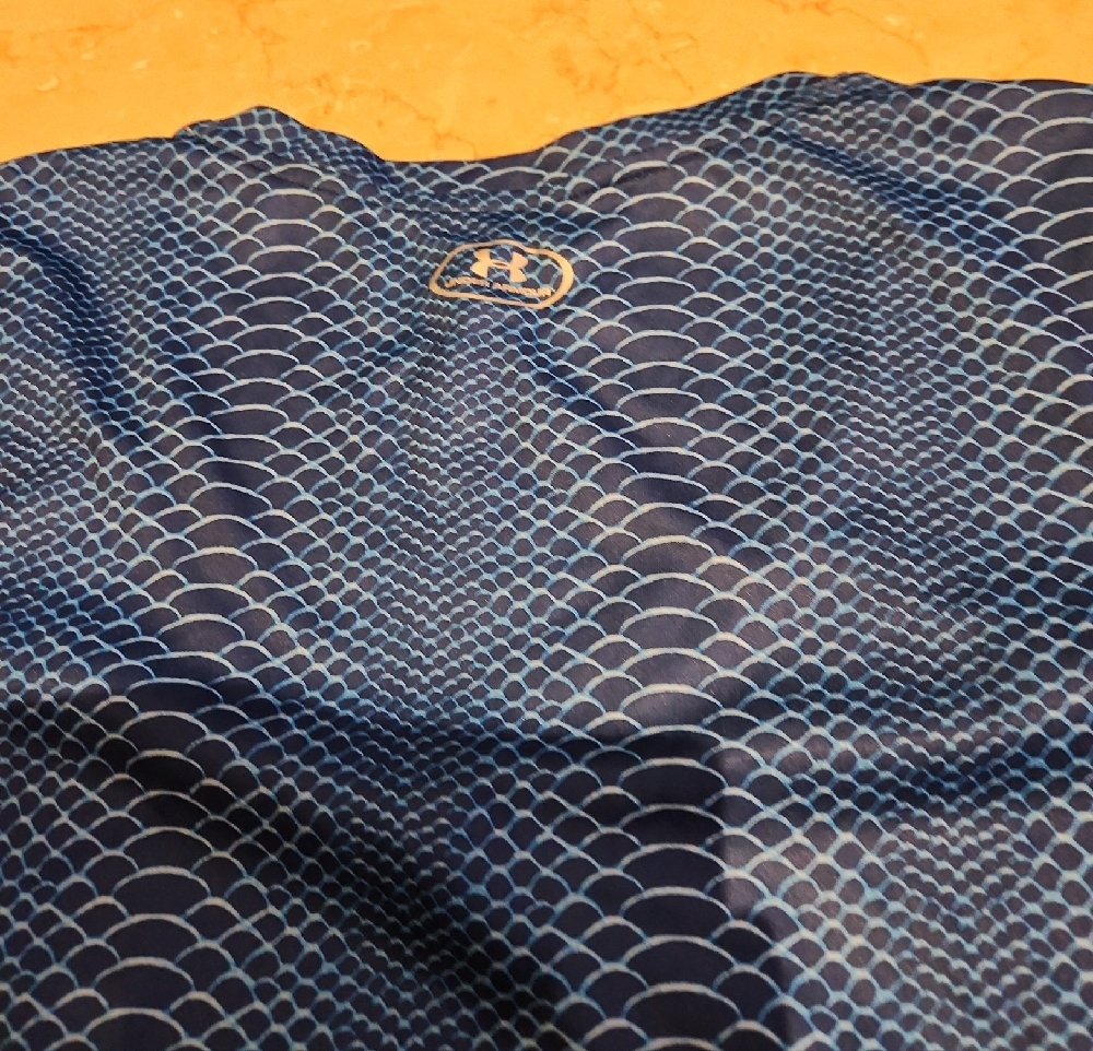 Under Armour Blue Scaled-Pattern V-Neck Performance Tee - Picture 10 of 10